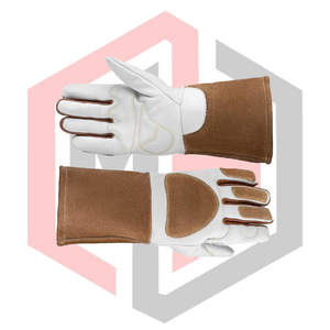 Gants de soudage en cuir fendu ignifuges avec design cousu, longueur 14 pouces, sans silicone, sans poudre, pour MIG/TIG/Stick - Product Image 6