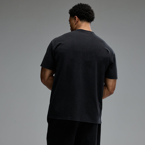 Camiseta de Manga Corta para Hombre, Cuello Redondo, Algodón Negro, Corte Regular, Color Sólido, Transpirable, Tejido Liso - Product Image 2