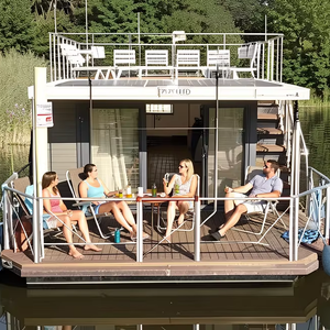 11S2 Ubi อลูมิเนียมลอยน้ำได้หรูหรามีกำหนดได้เองโป๊ะบ้านสำหรับปาร์ตี้ตกปลาในแม่น้ำและพักผ่อน - Product Image 6