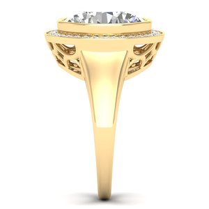Anillo de Boda REYES Personalizable de Plata de Ley 925 con Corte Ovalado de Moissanita de 5.27ct, Chapado en Oro de 14K, Joyería Fina Personalizada - Product Image 3