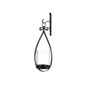 Portavelas de pared de metal negro mate, muy vendido, con pantalla de vidrio transparente, portavelas redondo para comedor - Product Image 6