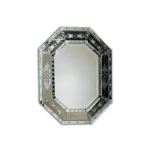 Luxury <b>Octagon</b> Venetian Style Wall <b>Mirror</b> | Etched Decorative Glass Frame Antique Design for Living Room Bedroom Home Decor - Product Image 1