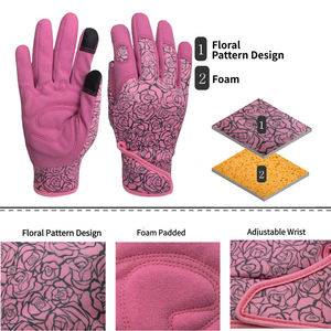 Breathable Hand Safety Gardening <b>Gloves</b> for Planting Keeping with Printed Cotton Back Durable Anti-Cut Anti-Slip Waterproof - Product Image 4