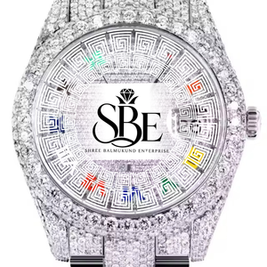Reloj de Lujo con Diamantes Moissanite VVS de Plata de Ley 925, Ideal para Bodas, Fiestas y Eventos Formales, Venta al Por Mayor - Product Image 1