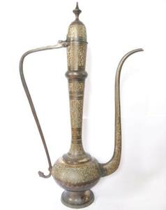 Polished Brass Surahi Water Pot For Traditional Home Decor And Handmade Antique Style <b>Shelf</b> Accent - Product Image 4