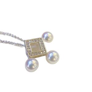 Celebrity Style 6-7 Natural <b>Pearl</b> Pendant <b>Necklace</b> with Original Design Comparable to Akoya Fashion <b>Earrings</b> - Product Image 5