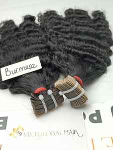 Vietglobal vente en gros de bandes en paquets de cheveux taille 6-34 avec vague naturelle variété de couleurs de cheveux naturels 100% cheveux vietnamiens - Product Image 5