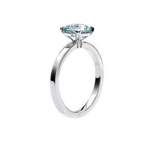 Bague de fiançailles de luxe en argent sterling avec topaze bleue taillée, cadeau pour femme, mariage, anniversaire, fête - Product Image 4