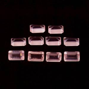 Lote al por mayor de piedras preciosas sueltas de cuarzo rosa natural de 5x7 mm, corte octogonal facetado y calibrado, para la fabricación de joyería. - Product Image 1