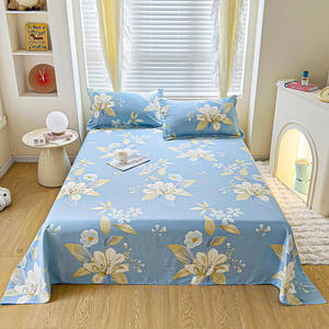 Cotton Floral Bed <b>Sheet</b> Wholesale Soft Flower <b>Print</b> Pillowcase Home Student Dormitory - Product Image 6