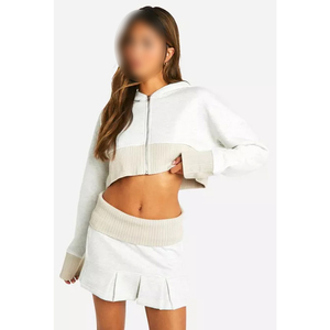Ensemble 2 pièces sur mesure, sweat-shirt et jupe pour femme, grande taille, vêtements décontractés pour l'extérieur - Product Image 1