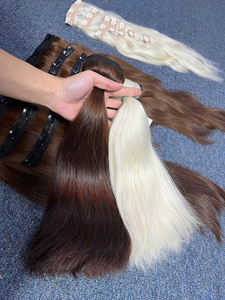 Factory Price Straight Clip-in Hair Extension Brown #<b>PLA</b> Color 100% Vietnamese Hair At Premium Quality - Product Image 4