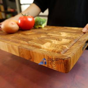 Planche à découper en bois de teck premium, bloc de boucher à grain transversal, planche de découpe durable, fournisseur d'articles de cuisine sur mesure - Product Image 5