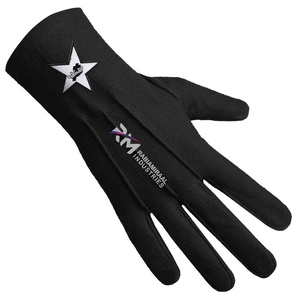 RMI Cotton Masonic <b>Gloves</b> Master Black Color Mason <b>Gloves</b> Cotton With Embroidered Cotton <b>Gloves</b> Made With Best Material - Product Image 3