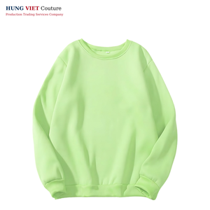 Venta al por mayor de alta calidad OEM pulóver liso teñido de felpa en blanco Jogger blanco de cuello redondo de algodón personalizado sudaderas cuello redondo sudadera - Product Image 1