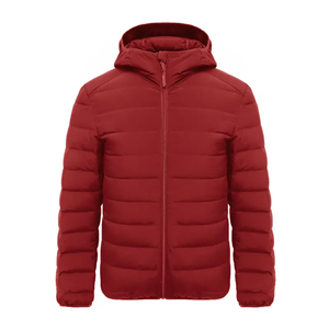 Custom Clothing Manufacturer Mens Winter Quilted <b>Padded</b> Puffer Goose Feather <b>Jacket</b> Cotton Canvas Shell Stand <b>Waterproof</b> Quick - Product Image 3