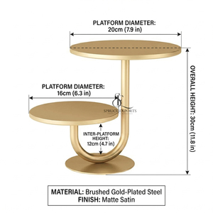 Elegant 2-Tier Gold Metal <b>Cake</b> Stand Modern Cupcake Dessert Display Rack Round Shape For <b>Wedding</b> Party & Buffet Table Decor - Product Image 4
