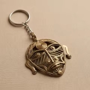 Porte-clés en laiton design, logo gravé personnalisé, porte-clés en métal, vente en gros - Product Image 4