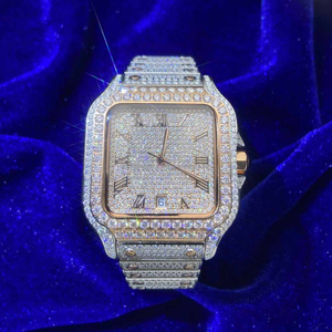 Diseño de lujo con reloj de diamantes de moissanita de calidad superior para hombres y regalos con precio razonable de la India - Product Image 1