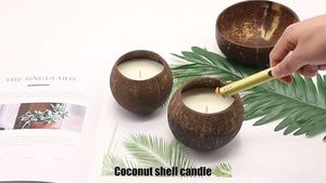 Vente en gros directe usine de bougies chauffe-plat en coquille de noix de coco écologiques, en cire de soja naturelle, parfumées pour l'aromathérapie, export de Noël - Product Image 2