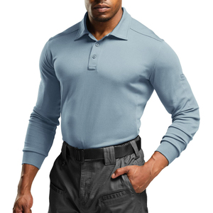 Mens <b>Long</b> <b>Sleeve</b> Polo Shirt Polyester Material Casual Breathable Quick Dry Athletic <b>Golf</b> <b>Top</b> Comfortable Fit For Daily Wear - Product Image 5