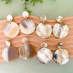 Sustainable Buffalo Horn Stud <b>Earrings</b> Minimalist Natural Design Trendy Women's Fashion Jewelry for Anniversary Occasion FWE - Product Image 1