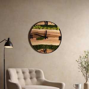 Mossline Timber <b>Clock</b> Green Rift Wall <b>Clock</b> Nature's Passage <b>Clock</b> Evergreen Flow Timepiece Moss Creek Heritage <b>Clock</b> Nature - Product Image 1