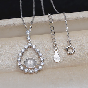 Collier avec pendentif creux en forme de perle 9-10 avec chaîne 4474, accessoires de bricolage en forme de goutte, trouvailles et composants de bijoux - Product Image 4