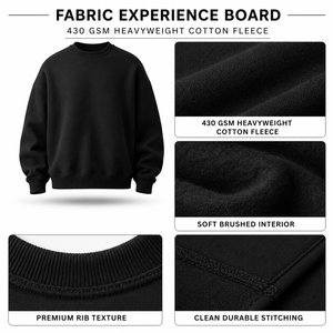 Oversized Crew Neck Sweatshirt Men's Plain Cotton <b>Pullover</b> Regular Fit Solid Color Casual Knitted <b>Jumper</b> Autumn Wear - Product Image 6