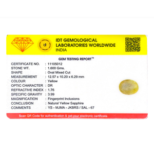 Oval Cut 8 Carat Premium Yellow Sapphire Loose Gemstone for Fine Jewelry - Product Image 4