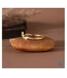 Anillo de Oro de 14K y 18K con Tiara de Diamantes Marquise y Redondos, Banda Chevron, para Mujer, para Aniversario de Bodas o Joyería de Cóctel, Joyería Fina - Product Image 3