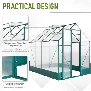 Serra da Giardino in Policarbonato 6x8x7 per Hobby, con Controllo della Temperatura, per Cortile/Esterni - Product Image 6