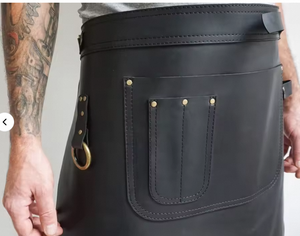 <b>Black</b> Wholesale Genuine Leather <b>Apron</b> Custom Branding BBQ Chef Barista Work <b>Apron</b> Durable <b>Apron</b> Handmade Leather <b>Apron</b> - Product Image 2