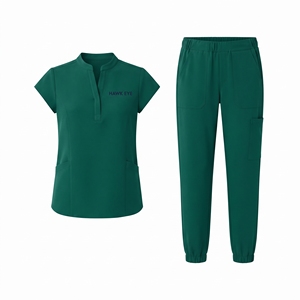 Conjunto de Uniforme Médico para Mujer Hawk Eye, Color Verde, Top de Manga Corta y Pantalones con Bolsillos, Tela de Poliéster Tejido - Product Image 4