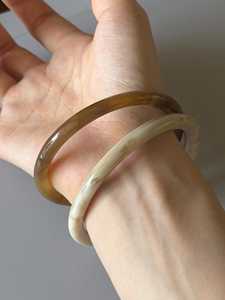 Handmade Marble Resin Bangle Slim Stackable Horn Amber Resin Craft Thin Tubular Cuff Bracelet Women Jewelry Wholesale Pair - Product Image 5