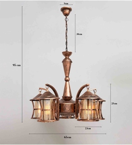 Lustre Lanterne Antique en Cuivre en Gros, Suspension Vintage en Verre, Prix Usine, Lampe Suspendue Rétro Classique - Product Image 4