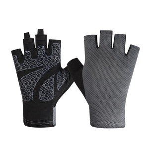 Guantes de Ciclismo Negros y Rojos de Medio Dedo, Guantes de Carreras con Agarre, Cierre de Gancho y Bucle, Protección de Palma, Unisex - Product Image 3