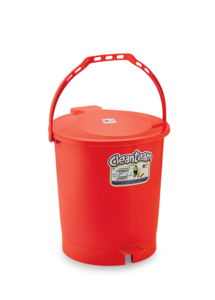 Poubelle à pédale ronde en plastique avec panier intérieur, design portable pour une utilisation intérieure/extérieure - Product Image 3