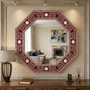 Cadre de miroir moderne en nacre et os, fait main, écologique, design unique et personnalisé, décoration murale - Product Image 3