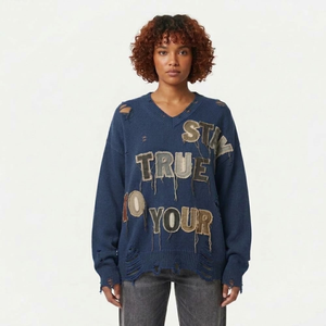 Suéter Unisex de Lana/Cachemira para Otoño, Mangas Largas, Logotipo Personalizado, Transpirable, Estilo Casual para Hombre y Mujer - Product Image 4