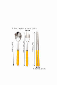 Juego de Cubiertos para Buffet de Hotel, Utensilios de Catering, Juego de Cubiertos de Viaje, Juego de Cubiertos Portátiles con Palillos, Cuchara y Tenedor, Juego de Cubiertos para Cena Familiar - Product Image 6