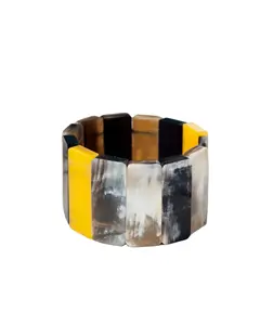 Brazaletes de cuerno de búfalo de lujo pulsera de ágata de gran tamaño joyería de moda hecha a mano nueva tallada estirable Animal Natural náutico - Product Image 4