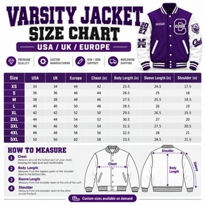 Veste de baseball personnalisée en laine violette avec manches en cuir blanc, veste de baseball brodée - Product Image 5
