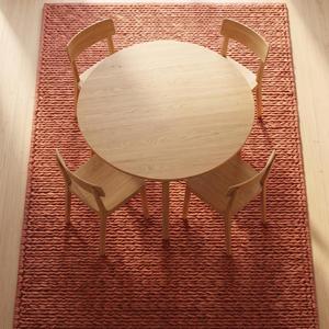 Tapis en laine de couleur unie en terre cuite de qualité supérieure, tissé à la main, à boucles texturées, design rustique moderne pour salon - Product Image 3