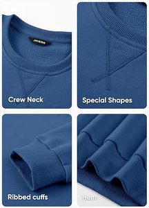 Sweat-shirts d'hiver à col rond à manches longues en molleton décontracté surdimensionné pour hommes, doublés de sherpa, brodés, 100% coton - Product Image 6