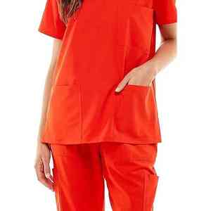 Fashionable Stretch Women Medical Scrubs <b>Set</b> Slim Fit Nursing Uniform Soft Hospital <b>Doctor</b> Dental V-neck Scrub Top and Pants - Product Image 2