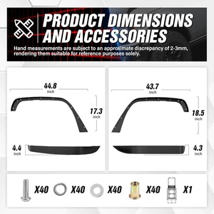 Kit d'extensions d'ailes avant/arrière en acier CZX 4 pièces style plat pour <span class=keywords><strong>Jeep</strong></span> <span class=keywords><strong>Wrangler</strong></span> <span class=keywords><strong>JK</strong></span>/JKU 2007-2018 Unlimited (2/4 portes) tout-terrain robuste 1 - Product Image 6
