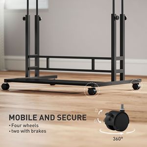 Scrivania Nera Regolabile in Altezza per Home Office con Piano Inclinabile, Prese di Corrente e Ripiani - Product Image 6
