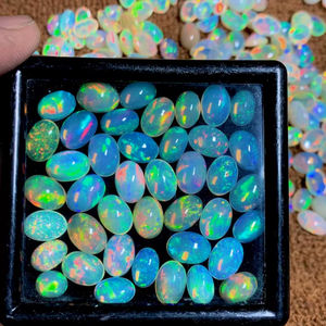 Lot de cabochons d'opale éthiopienne, ovales, blancs arc-en-ciel, pierres précieuses naturelles, pour la création de bijoux, fournisseur en gros - Product Image 4