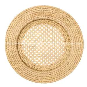 Tressé à la main en rotin bambou écologique en osier chargeurs assiette pas cher vaisselle napperon sous-verres pour réglage de Table de mariage - Product Image 2